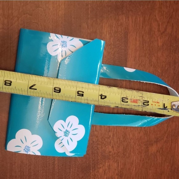 New handmade unique vinyl three piece matching set tote, shoulder bag, note pad - Picture 12 of 14